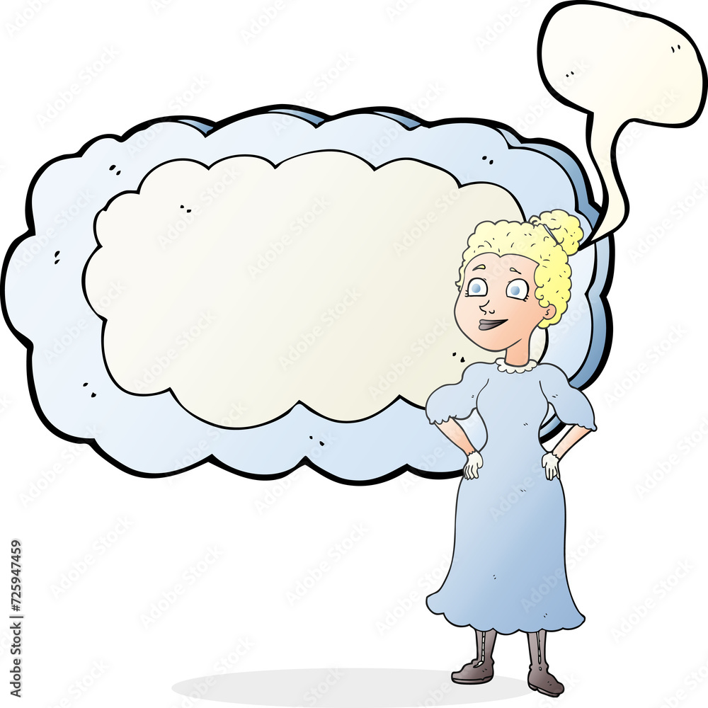 speech bubble cartoon victorian woman in dress speech bubble cartoon victorian woman in dress