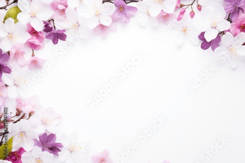 Pink and White Flowers on White Background