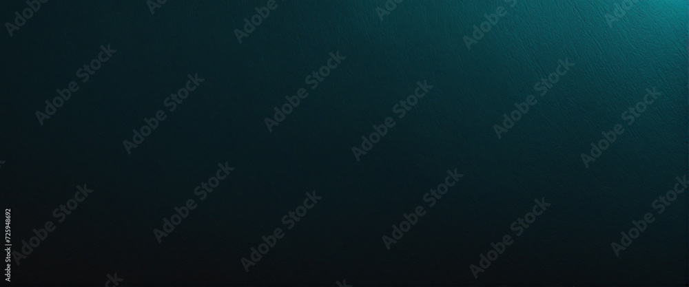 Dark teal blue green black color gradient background grainy texture effect web banner abstract design, copy space