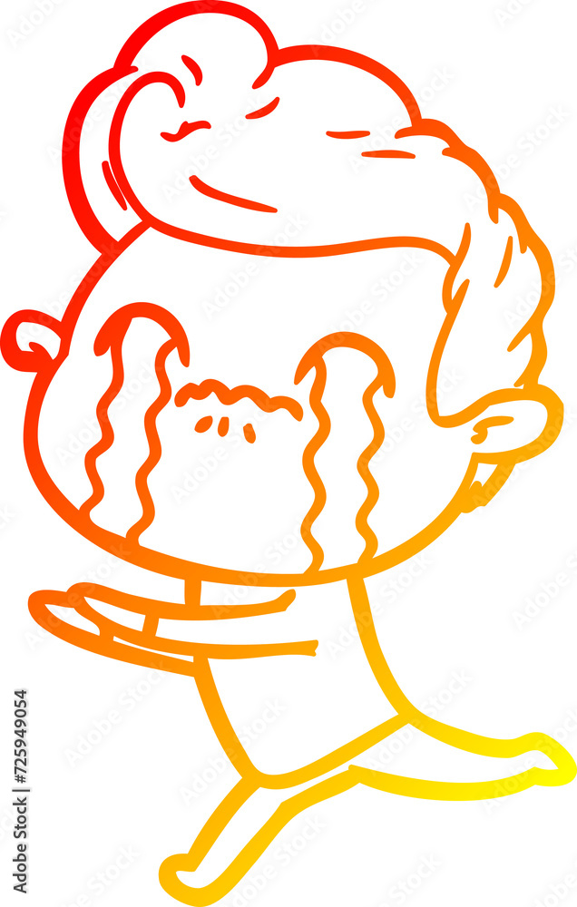 warm gradient line drawing cartoon man crying warm gradient line drawing cartoon man crying