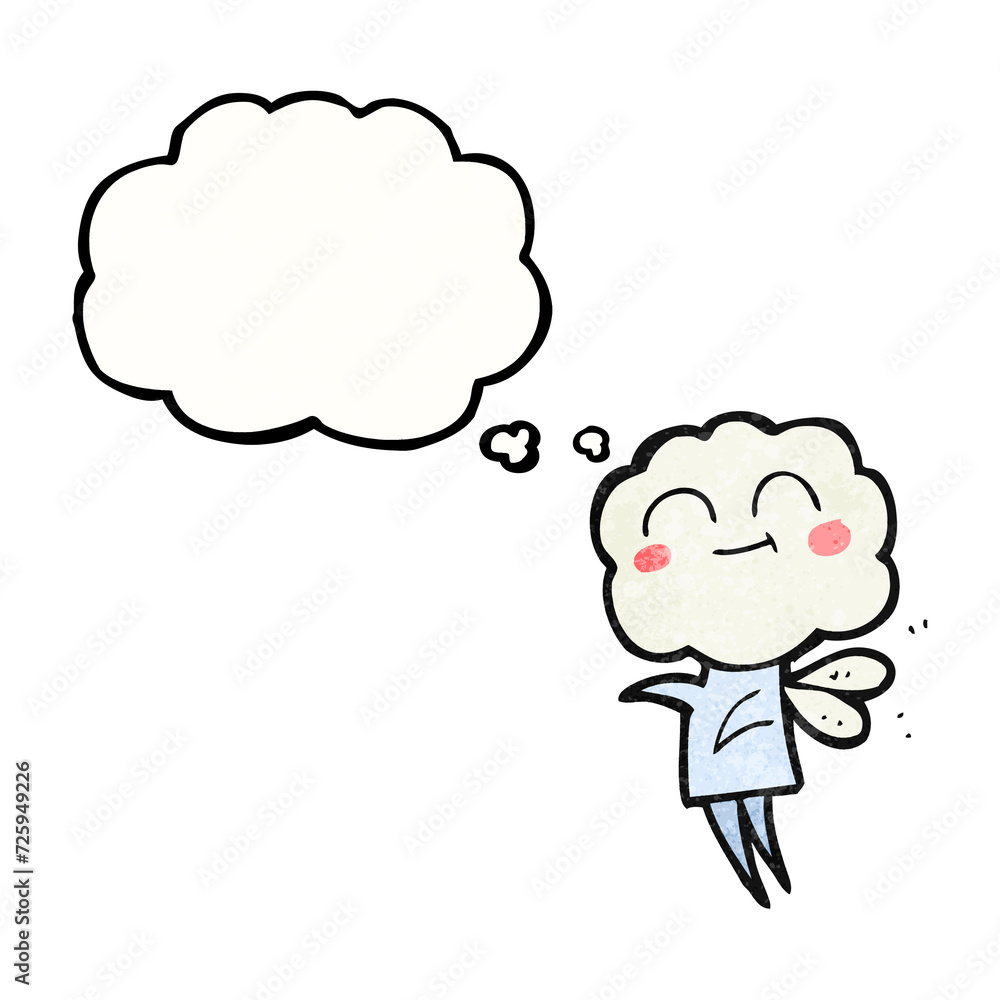 thought bubble textured cartoon cute cloud head imp thought bubble textured cartoon cute cloud head imp