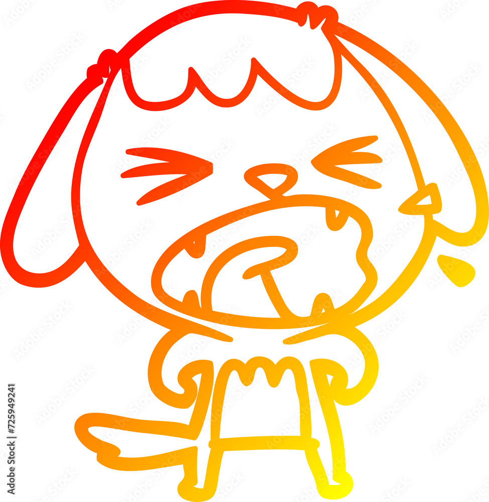 warm gradient line drawing cute cartoon dog warm gradient line drawing cute cartoon dog