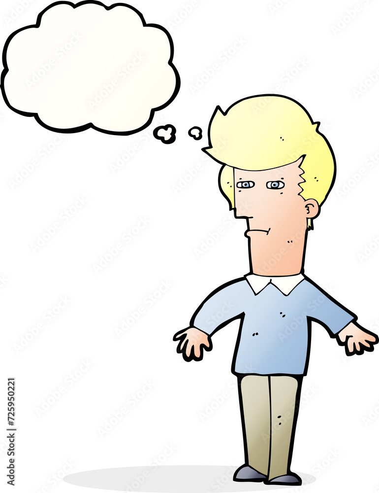 cartoon suspicious man with thought bubble cartoon suspicious man with thought bubble