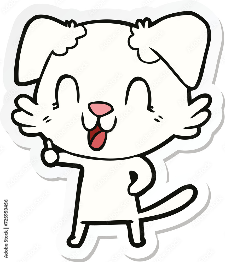 sticker of a laughing cartoon dog sticker of a laughing cartoon dog