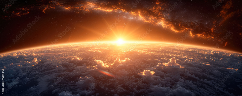 Sunrise over the planet earth