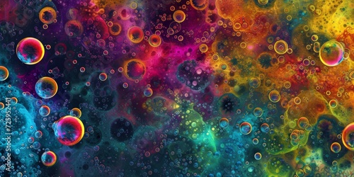 Quantum foam texture, with a chaotic mix of tiny, bubbling shapes in a multicolor spectrum