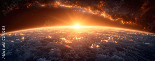 Sunrise over the planet earth