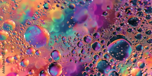 Quantum foam texture  with a chaotic mix of tiny  bubbling shapes in a multicolor spectrum