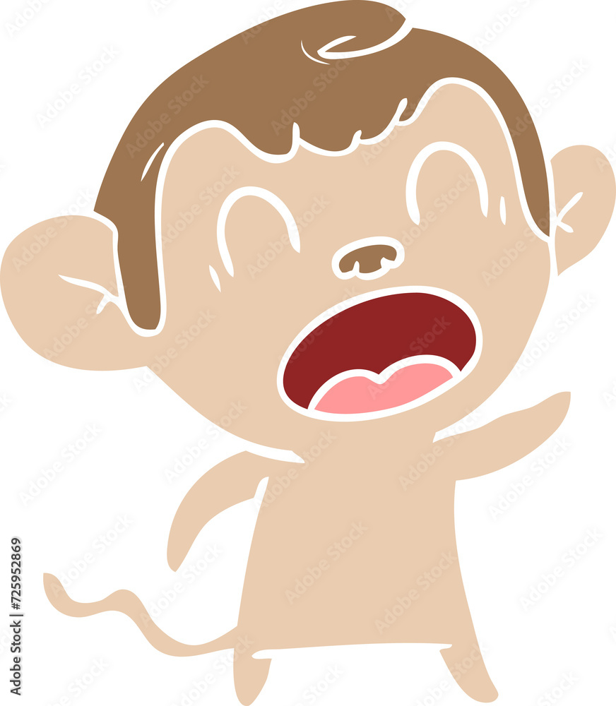 shouting flat color style cartoon monkey shouting flat color style cartoon monkey