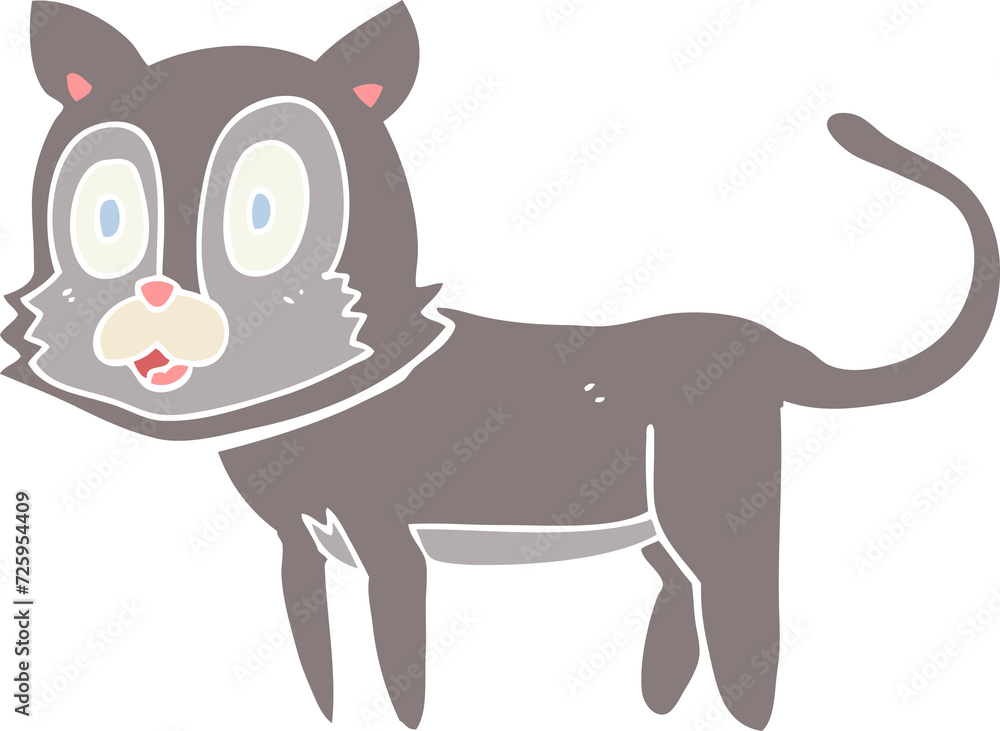 happy flat color style cartoon cat happy flat color style cartoon cat