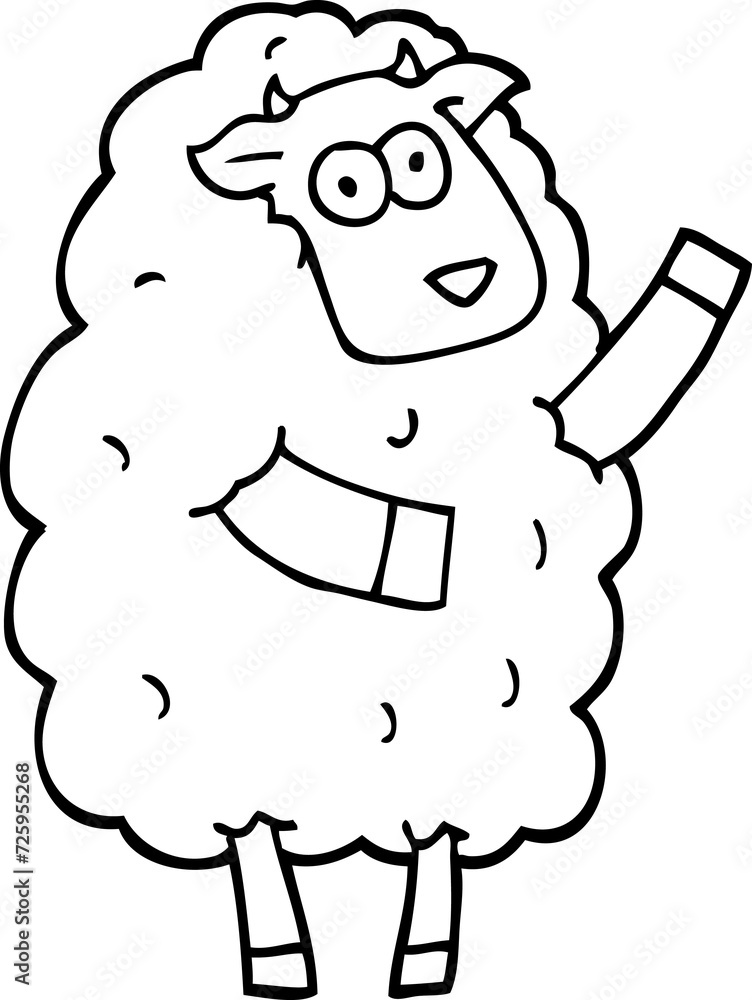 black and white cartoon sheep black and white cartoon sheep