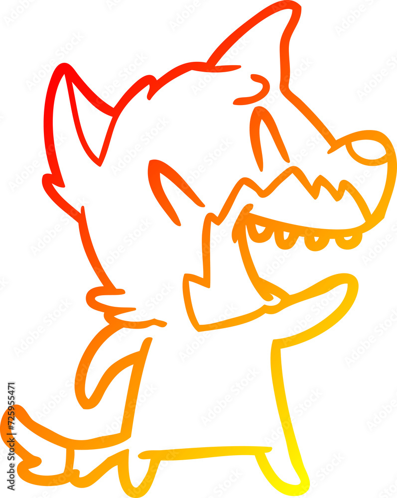 warm gradient line drawing laughing fox cartoon warm gradient line drawing laughing fox cartoon