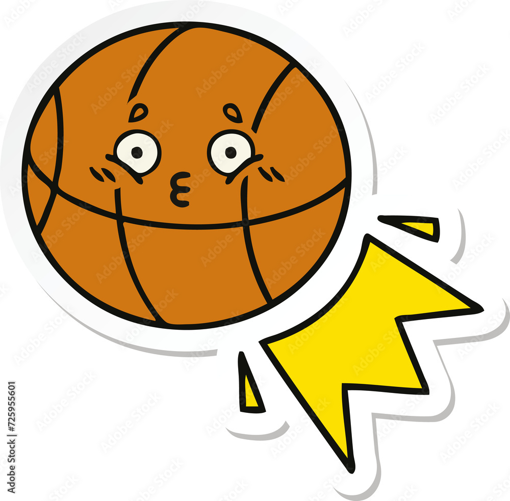 sticker of a cute cartoon basketball sticker of a cute cartoon basketball