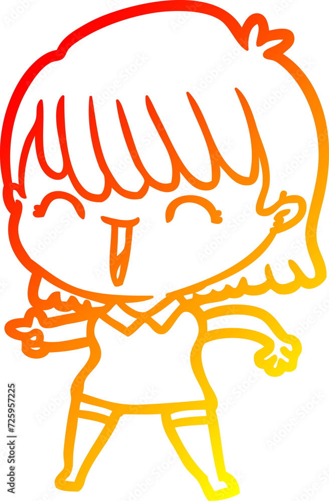 warm gradient line drawing cartoon woman warm gradient line drawing cartoon woman
