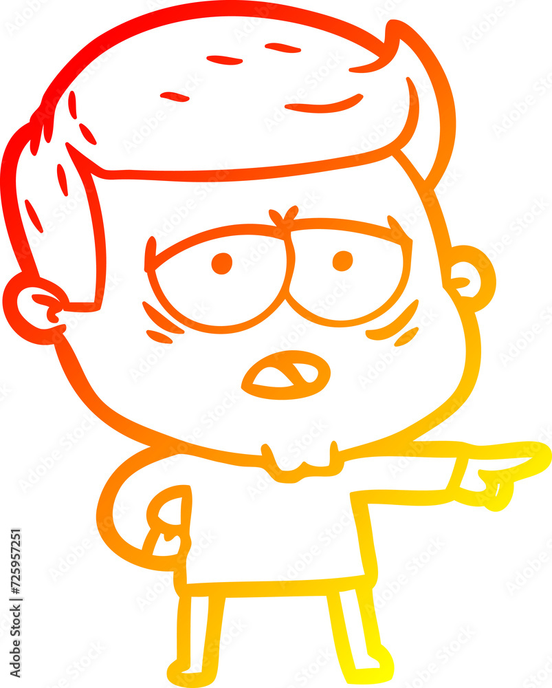 warm gradient line drawing cartoon tired man warm gradient line drawing cartoon tired man
