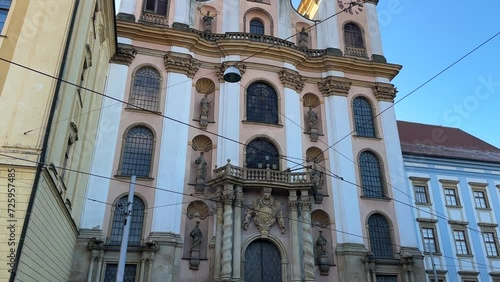 Olomouc, Czech Republic 01 29 2024: Kostel Panny Marie Snezne, Church of Our Lady of the Snows, Roman Catholic Baroque Church in Olomouc photo