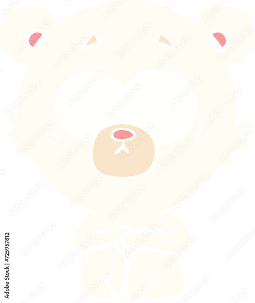 surprised polar bear flat color style cartoon surprised polar bear flat color style cartoon