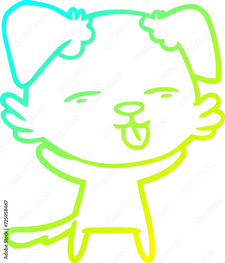 cold gradient line drawing cartoon dog sticking out tongue cold gradient line drawing cartoon dog sticking out tongue