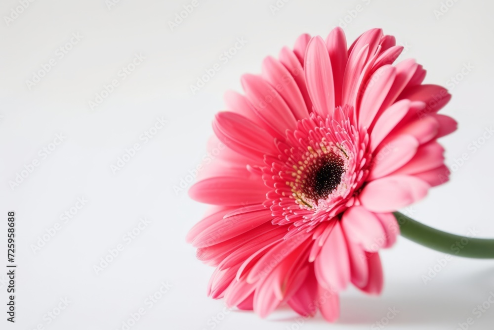 A Single Pink Flower on a White Background A Single Pink Flower on a White Background