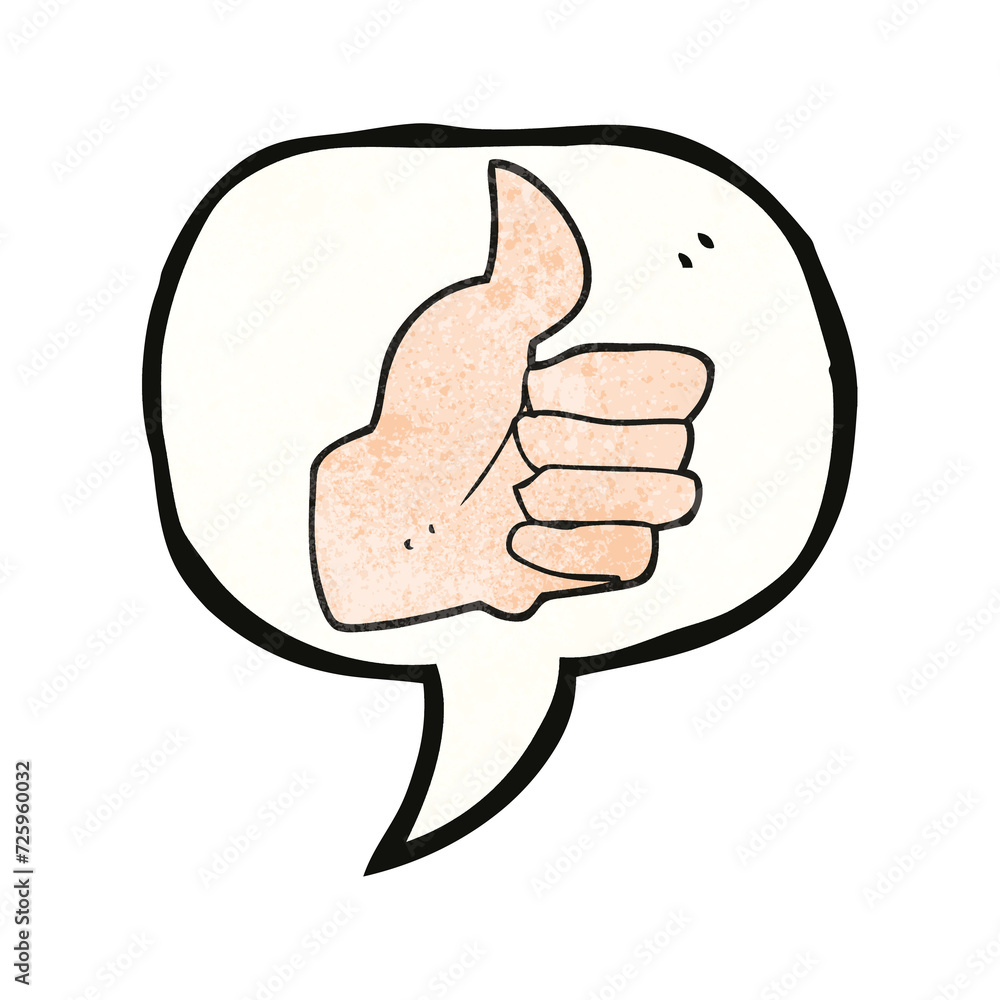 speech bubble textured cartoon thumbs up symbol speech bubble textured cartoon thumbs up symbol