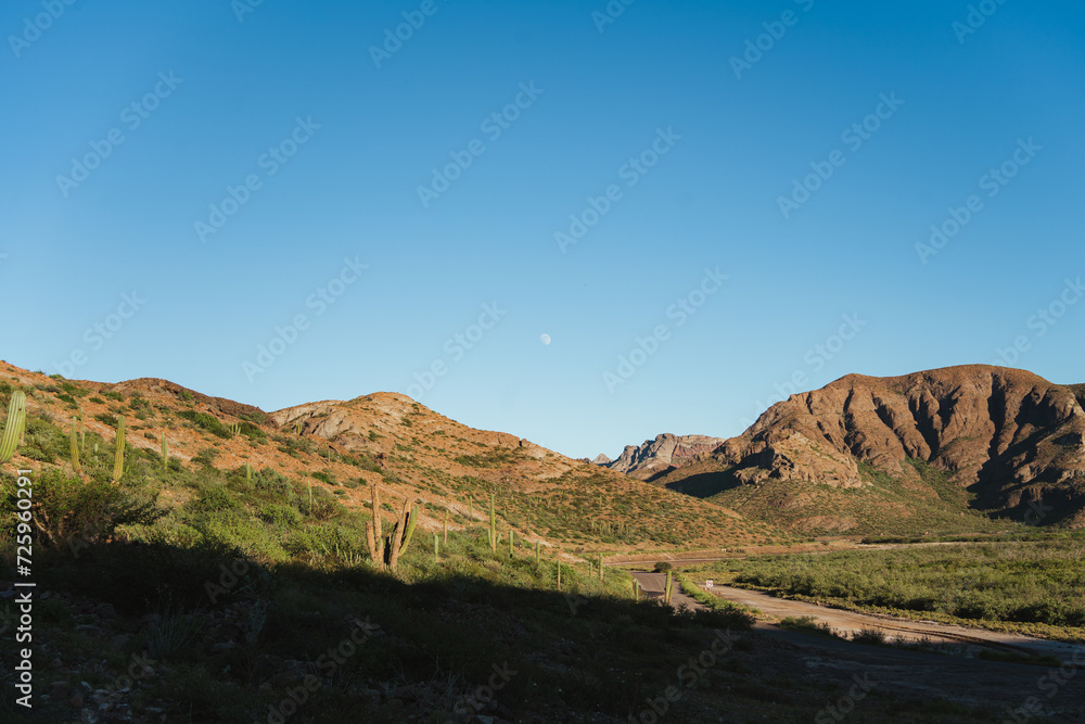 Beautiful landscape shot of some mountains in Baja California Sur, Mexico.