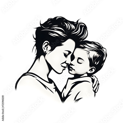 mother and child tattoo design 