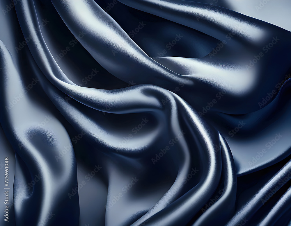 Fototapeta premium Elegant Blue Satin Fabric Texture