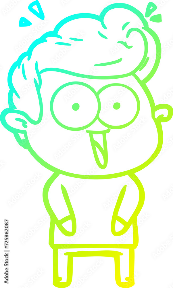 cold gradient line drawing cartoon excited man cold gradient line drawing cartoon excited man