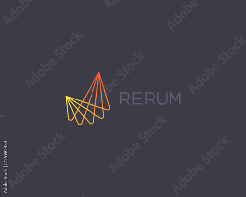 Abstract waves gradient logo design. Creative dynamics movement sign. Vector illustration.