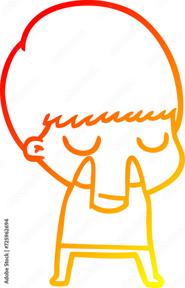 warm gradient line drawing cartoon calm boy warm gradient line drawing cartoon calm boy