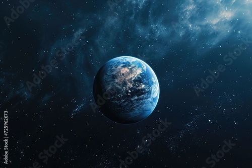 a planet orbiting the earth with space behind