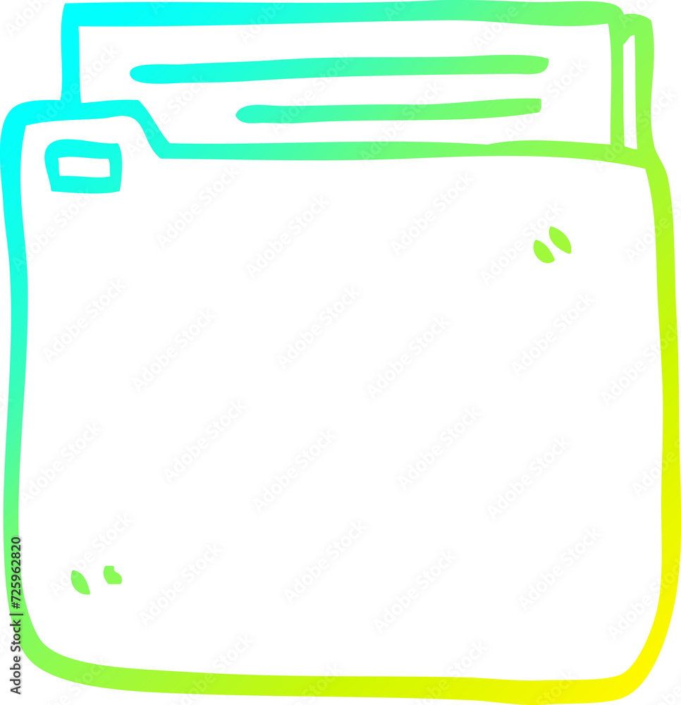 cold gradient line drawing cartoon file