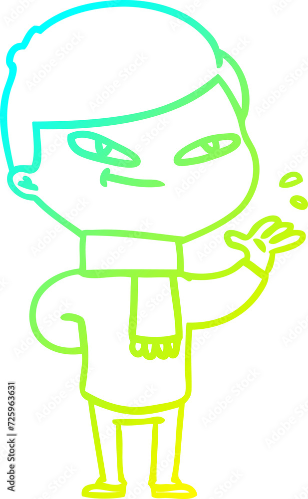 cold gradient line drawing cartoon boy cold gradient line drawing cartoon boy