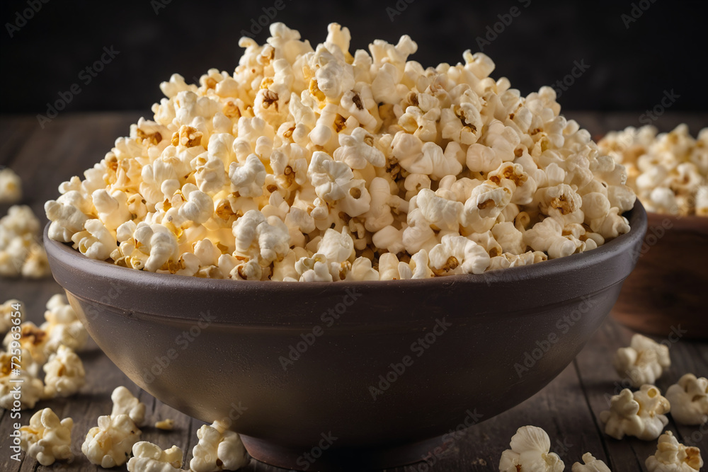 Heap of fresh made salted popcorn Heap of fresh made salted popcorn