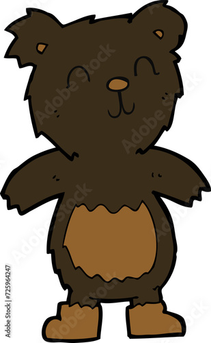 cartoon teddy black bear