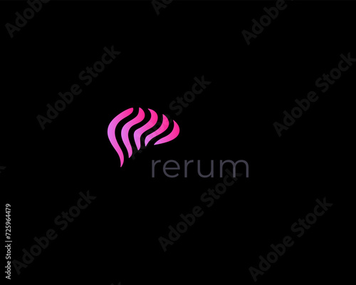 Abstract brain bright logotype. Universal brainstorm icon. Idea iq intellect logo concept. Vector illustration.