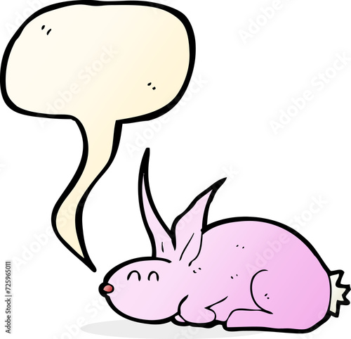 cartoon rabbit with speech bubble