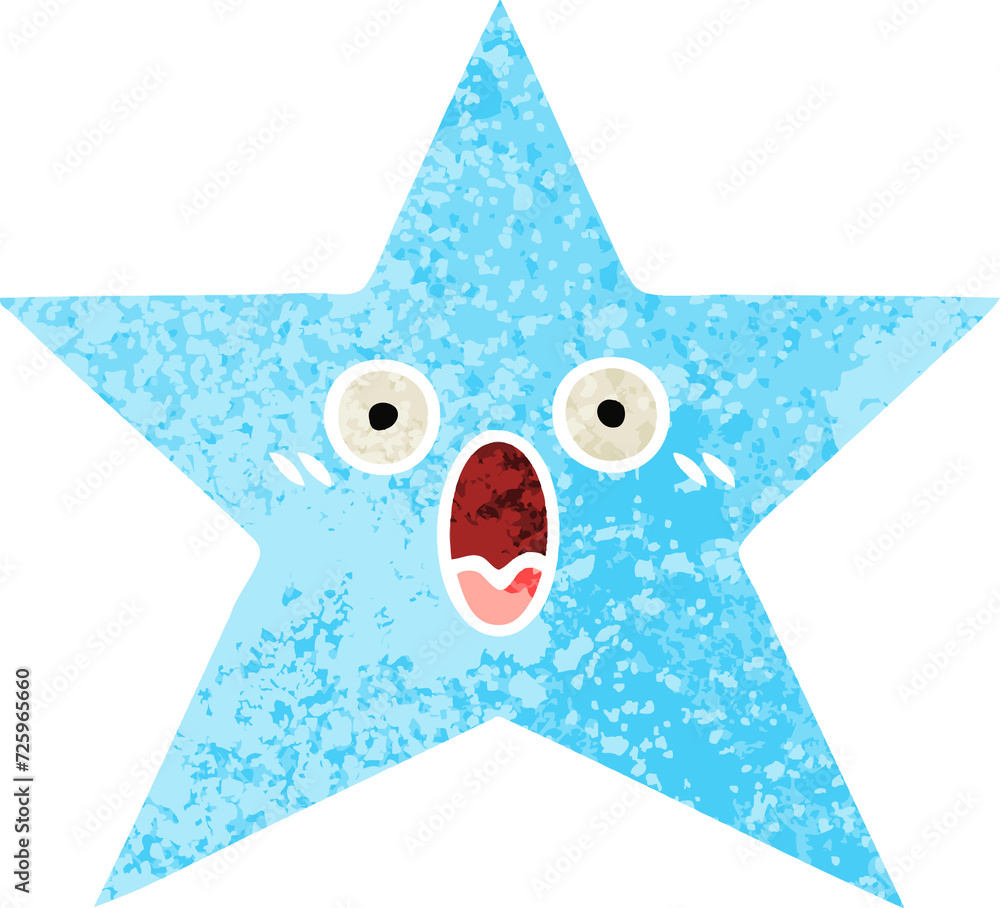 retro illustration style cartoon star fish retro illustration style cartoon star fish