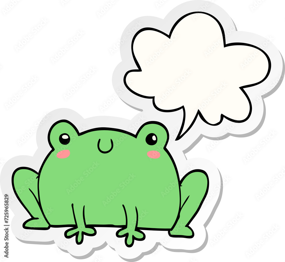 cartoon frog and speech bubble sticker cartoon frog and speech bubble sticker