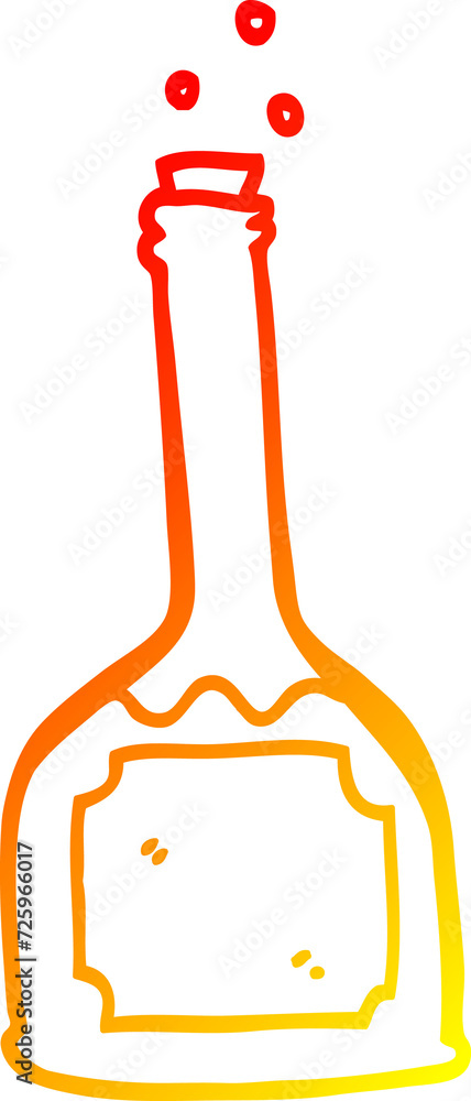 warm gradient line drawing cartoon bottle of red wine warm gradient line drawing cartoon bottle of red wine
