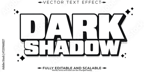 Long shadow bold text effect, editable shade and vintage text style