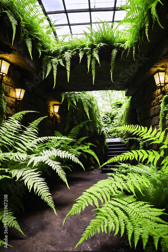 The fern garden is an entrance and exit tunnel. photo