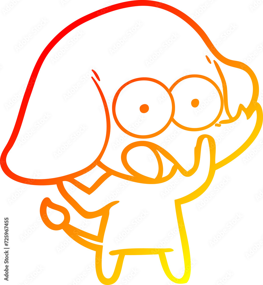 warm gradient line drawing cute cartoon elephant warm gradient line drawing cute cartoon elephant