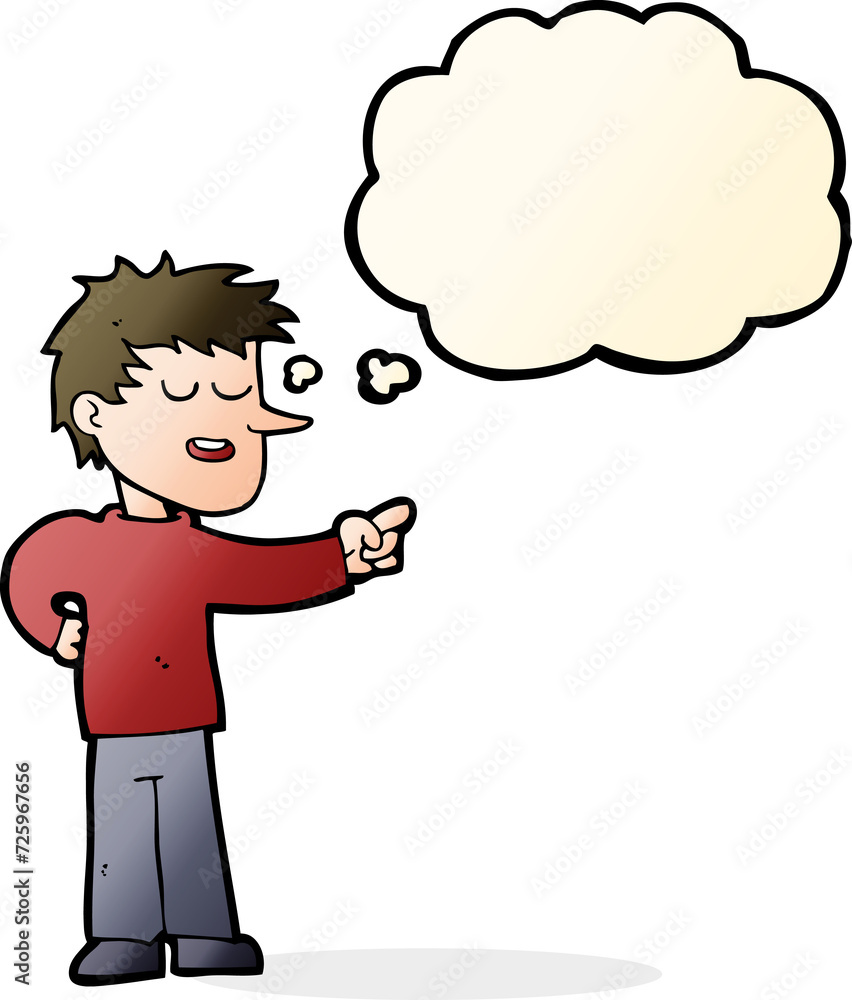 cartoon man pointing with thought bubble cartoon man pointing with thought bubble