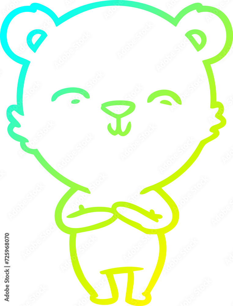 cold gradient line drawing happy cartoon bear cold gradient line drawing happy cartoon bear