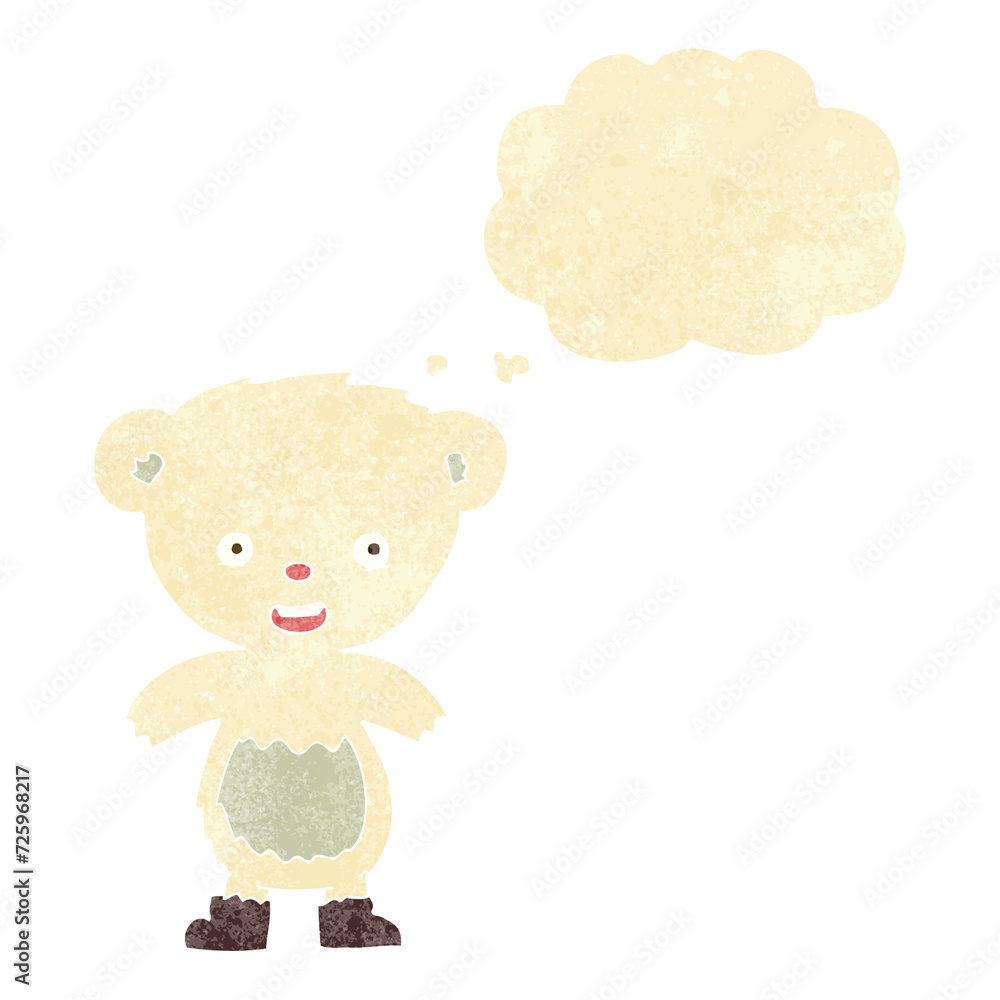 cartoon polar bear cub with thought bubble cartoon polar bear cub with thought bubble