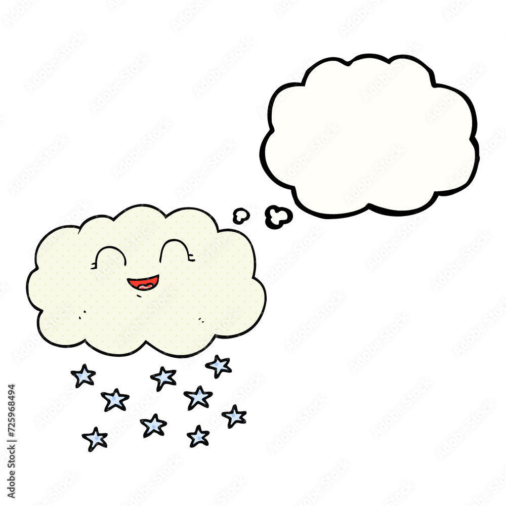 thought bubble cartoon cloud snowing