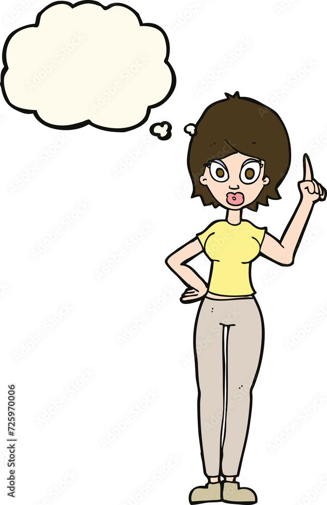 cartoon woman explaining her point with thought bubble cartoon woman explaining her point with thought bubble