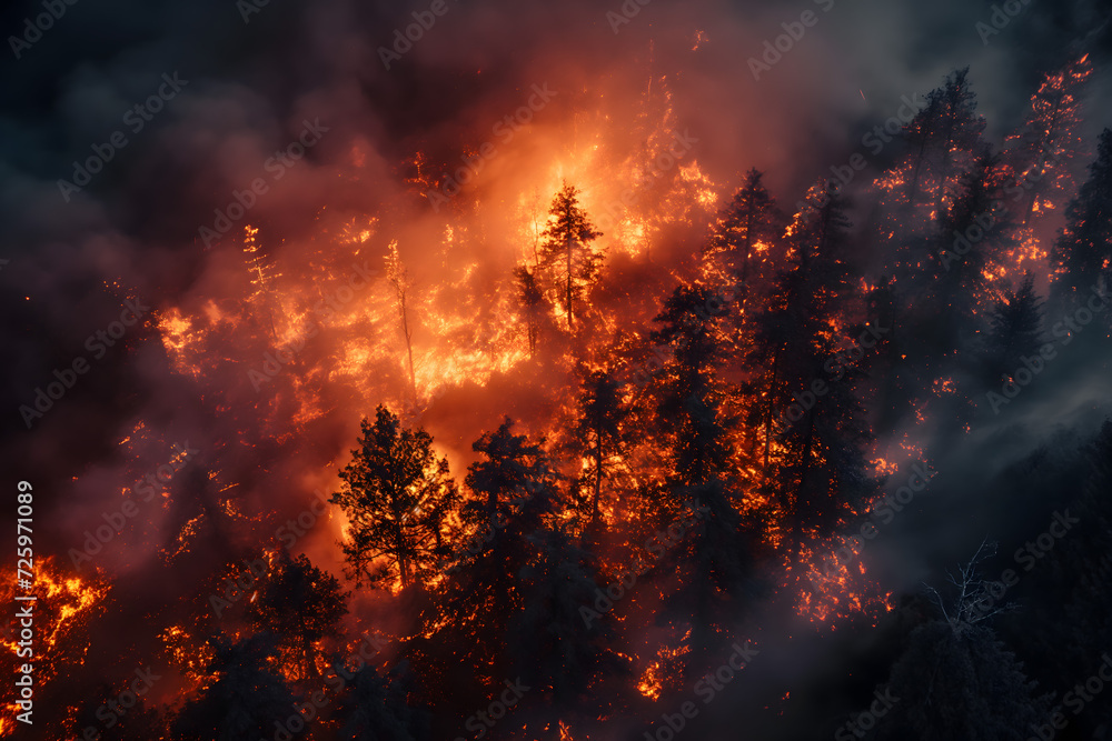 Inferno Symphony: A Majestic Forest Ablaze