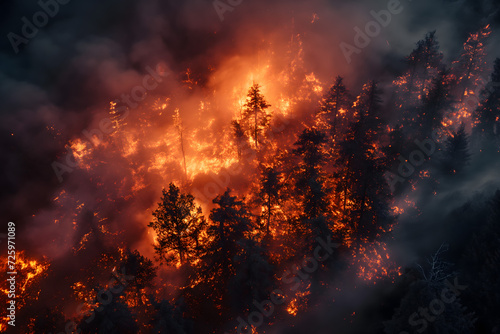 Inferno Symphony: A Majestic Forest Ablaze © Ilugram